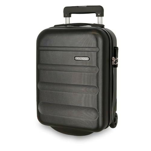 Roll Road Flex Maleta de Cabina Negro 31x40x20 cms Rígida ABS Cierre de combinación Lateral 33L 2,46 kgs 4 Ruedas Dobles Equipaje Mano Debajo del Asiento