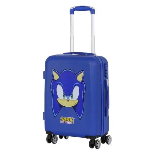 Sega-Sonic Sight-Maleta de Cabina ABS 4 Ruedas, Azul