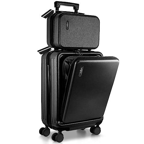 TRAVELARIM Equipaje de Mano, Black, 20 Pulgadas, Moderno