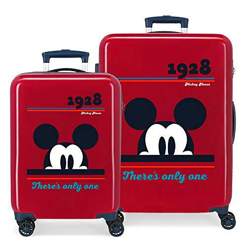 Disney Mickey Original Juego de Maletas Rojo 55/68 cms Rígida ABS Cierre de combinación Lateral 104L 2,66 kgs 4 Ruedas Dobles Equipaje de Mano