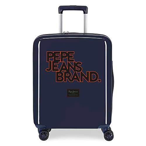 Pepe Jeans Troy Maleta de Cabina Azul 40x55x20 cms Rígida ABS Cierre TSA Integrado 38,4L 2 kgs 4 Ruedas Dobles Equipaje de Mano