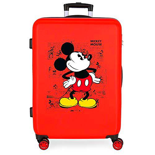 Disney Mickey Comic Maleta Mediana Rojo 48x68x26 cms Rígida ABS Cierre combinación 70L 3,7Kgs 4 Ruedas Dobles