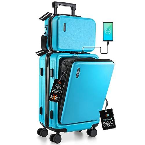 TRAVELARIM Equipaje de Mano, Teal, Carry-on 22 Inch