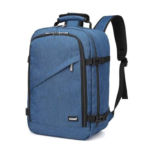 Kono Bolsa de Mano pequeña de 40 x 20 x 25 cm, Mochila de Viaje pequeña Impermeable para Debajo del Asiento (Azul Marino)