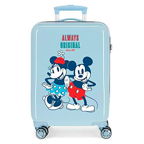 Disney Always Original Maleta de Cabina Azul 38x55x20 cms Rígida ABS Cierre de combinación Lateral 34L 2,7 kgs 4 Ruedas Dobles Equipaje de Mano