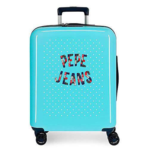 Pepe Jeans Emory Maleta de Cabina Azul 40x55x20 cms Rígida ABS Cierre TSA 38.4L 2,9Kgs 4 Ruedas Dobles Equipaje de Mano