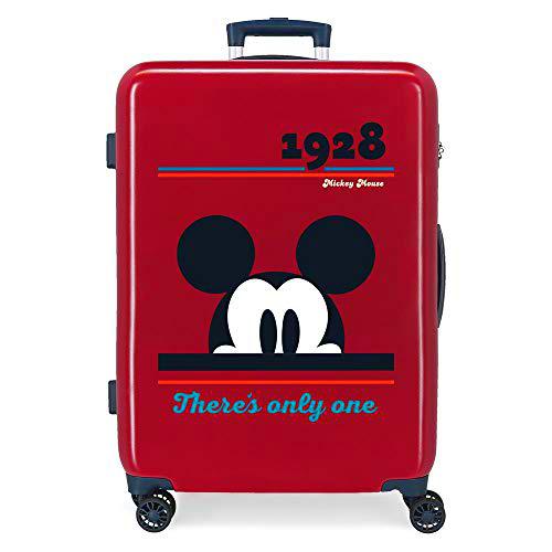 Disney Mickey Original Maleta Mediana Rojo 48x68x26 cms Rígida ABS Cierre de combinación Lateral 70L 2,66 kgs 4 Ruedas Dobles